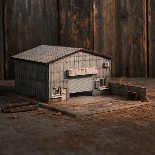 Diorama edificio fabbrica - 1:64,