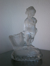 Pirogeno Fine XIX S Vetro Stampato Portieux Decorazione Cherubino Amore Antico