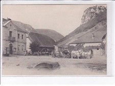 PRETIN: scène de village, attelage - très bon état