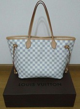 Borsa tote Louis Vuitton Damier Azur Neverfull MM N51107 con scatola LV usata...