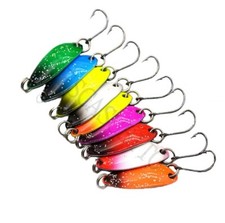 kit 9 spoon ondulanti 3g pesca spinning trota trout area game mini cucchiaini