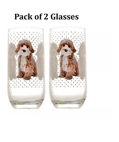 Cockerpoo glass - glass, (2pcs)