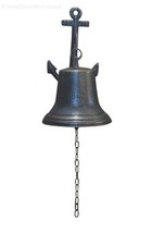 CAMPANA CON ANCORA MARINARA IN BRONZO  A MURO PER CASA E LOCALI IDEA REGALO
