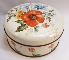 ANTICA SCATOLA LATTA con FIORI Ferro & Groder Old Vintage Tin Box with Flowers
