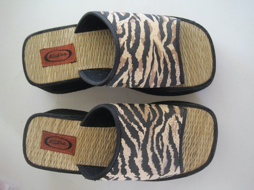 Sandali slip paglia - on,