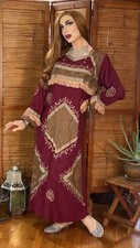 Maroon kaftan long - long, sleeves