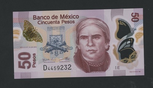 Mexico pesos 2012 polimero - mexico, 50
