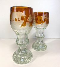 COPPIA CALICI CRISTALLO BOEMIA