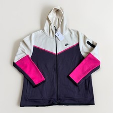 NUOVO! Nike Tech Fleece Felpa con Cappuccio Cave Viola/Bianco/Rosa CU4489-031 Uomo XXL NUOVA CON ETICHETTE!