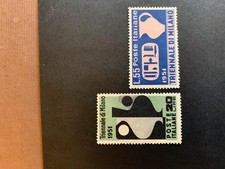 1951 ITALIA REPUBBLICA 9 TRIENNALE DI MILANO 2 VALORI NUOVI