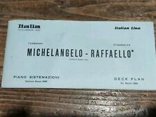 Depliant Turbonavi Michelangelo Raffaello Italian Line Piano sistemazioni 1966