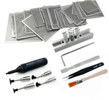 Stencil Universali Modello Rete in Acciaio Kit Completo BGA Reball Reballing Acc