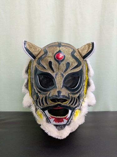 Maschera tigre zanne oro - maschera,