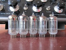 12au7  6189  ECC82  Sylvania   5 valvole   Square Getter  big Black  plate  used