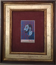 Antonio Ligabue,serigrafia su lamina d'argento