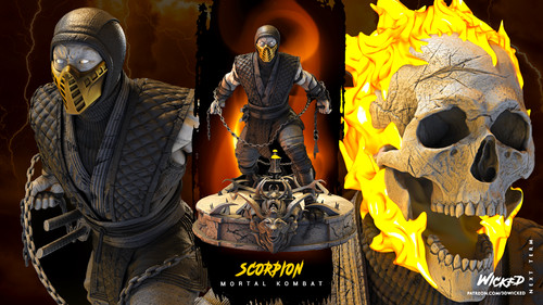 Scorpion mortal kombat modello - mortal,