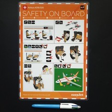 EasyJet A319/320 swiss airline safety card memorabilia emergency air graphic