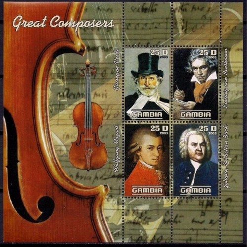 Gambia 2003 verdi - bach, mozart