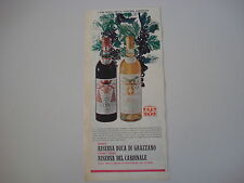 advertising Pubblicità 1964 VINO BIANCO DUCA DI GRAZZANO/ROSSO CHIANTI