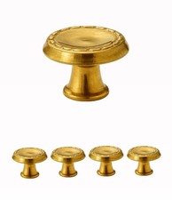 Set 4 Pomelli Alluminio Oro Lucido Vintage Tondi ⌀ 35m Munite Di Viti Originali