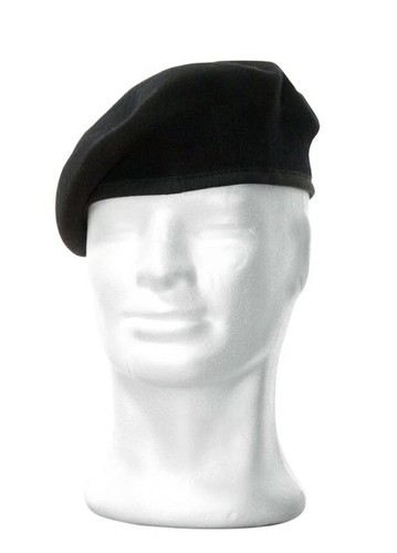 Basco militare nero con - nero, bordo