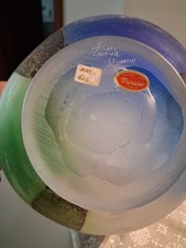 Trio vasi vetro scavo murano firmati Sandro Frattin ,ben conservati