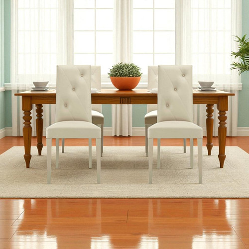 Sedia ecopelle beige - ecopelle,