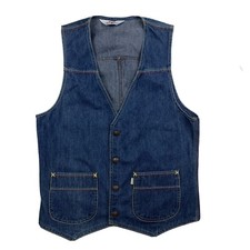 Gilet denim vintage Levis Pantela abbigliamento sportivo anni 70 abbigliamento da lavoro denim M 