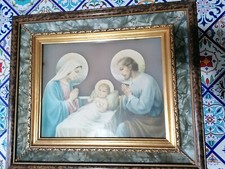 Antico quadro capoletto con sacra famiglia
