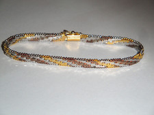 Bracciale vintage in Argento 925 massiccio italiano placc oro giallo rosa bianco