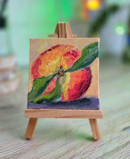 Pesca dipinto ad olio 7x7 cm