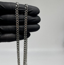 COLLANA GIROCOLLO CATENA GRUMETTA LUNGA COLORE ARGENTO ACCIAIO UOMO FIRMATA 82CM