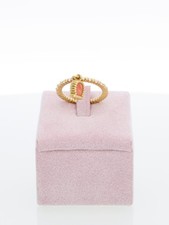 Anello Oro Giallo 18 kt "Chantecler" con brillanti e corallo