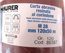 2x1 Mt Tela Carta Abrasiva al Corindone Maurer in Rotolo, M28 H: 120mm Grana 120