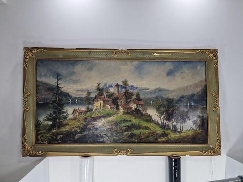 Dipinto olio telo in - su,