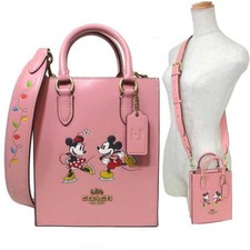 COACH Disney Mickey Minnie pattinaggio su ghiaccio mini tote bag 2WAY CN023...