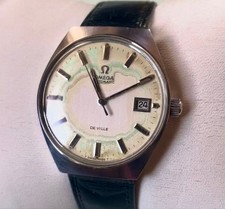 Omega De Ville Vintage Data Argento Rotondo Orologio Uomo Automatico Originali