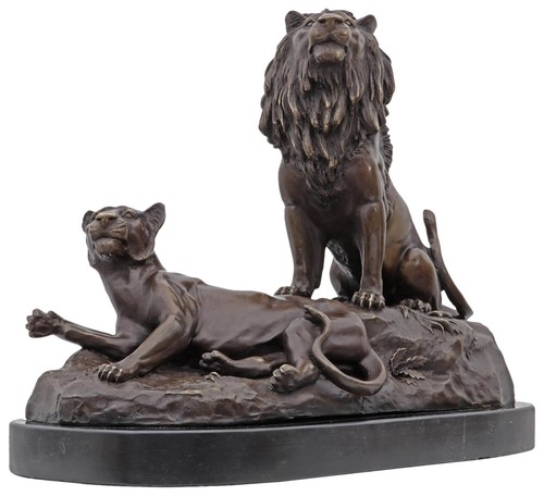 Scultura leone leonessa - , in