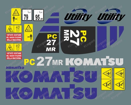 Komatsu pc27mr decalcomania - pc27mr,
