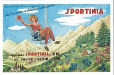 Depliant Sportinia Salice d'Ulzio Seggiovia Tappeto d'Aladino  anni  '50 Torino