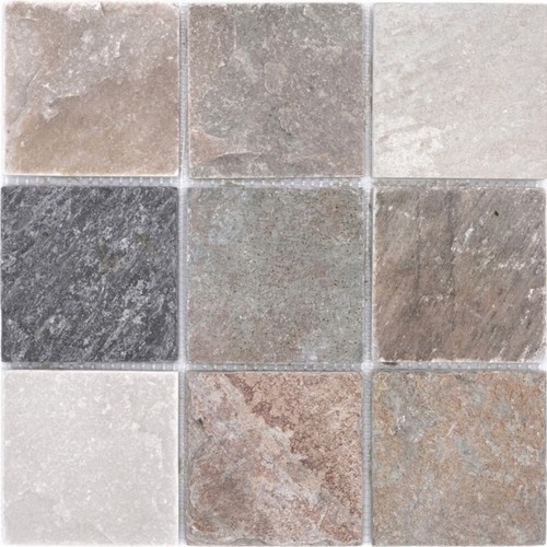 Mosaico quarzite beige grigio - quarzite, beige/grigio