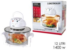 Forno Alogeno Ventilato ad Aria Cottura Senza Olio Raggi Regolabile Timer 12L