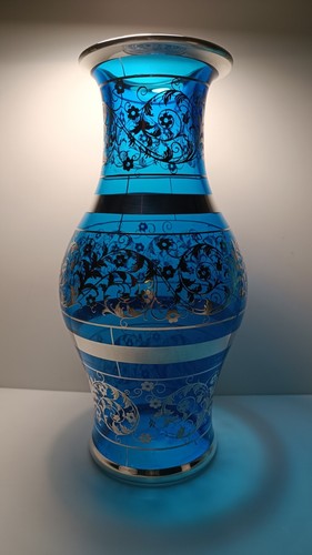 Grande vaso vetro azzurro - grande,