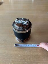 Accendisigari da tavolo vintage  in  pelle e metallo