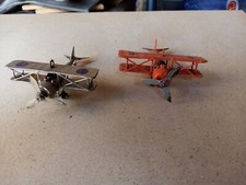 2 modellini biplano in metallo