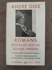 ANDRE' GIDE:ROMANS,RECITS ET SOTIES,OEUVRES LYRIQUES(BIBLIOTHEQUE DE LA PLEIADE)