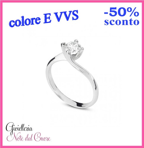 Anello solitario oro bianco - solitario,