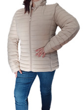 piumino donna 100 grammi invernale cappuccio removible giubbino giubbotto bianco