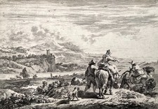 Jacques-Philippe Le Bas (1707-1783) Le retour des bestiaux 1776, incisione