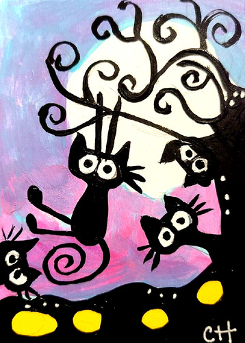 Aceo originale gatto che - aceo,